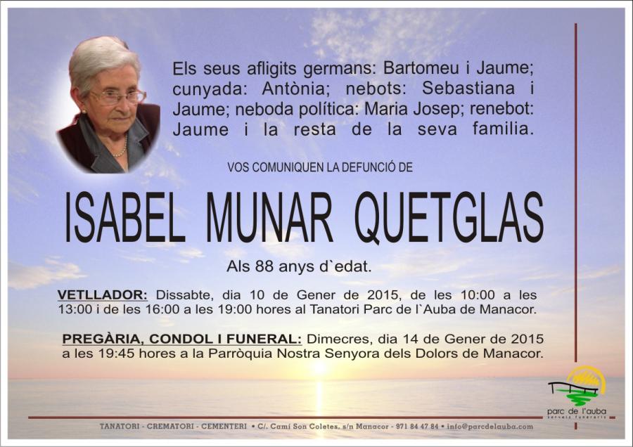 ISABEL MUNAR  QUETGLAS