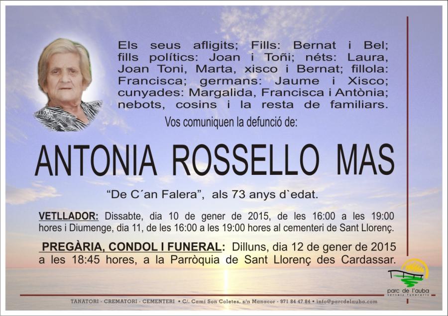 ANTONIA  ROSSELLO MAS