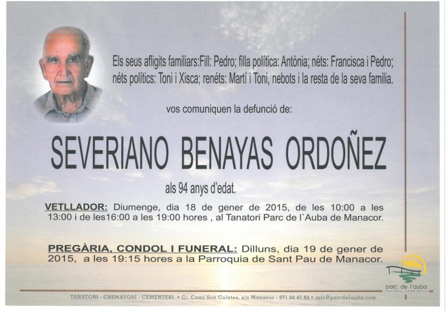 SEVERIANO BENAYAS ORDOÑEZ