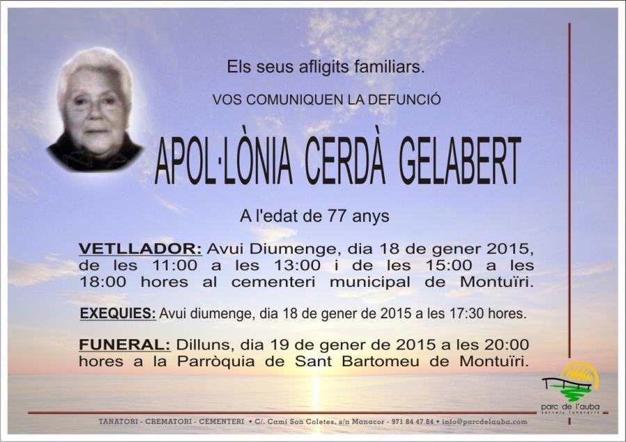 APOL·LÒNIA  CERDÀ  GELABERT