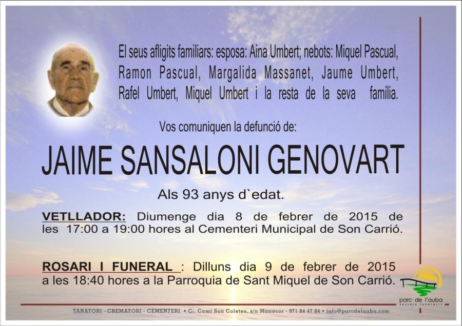 JAIME SANSALONI GENOVART