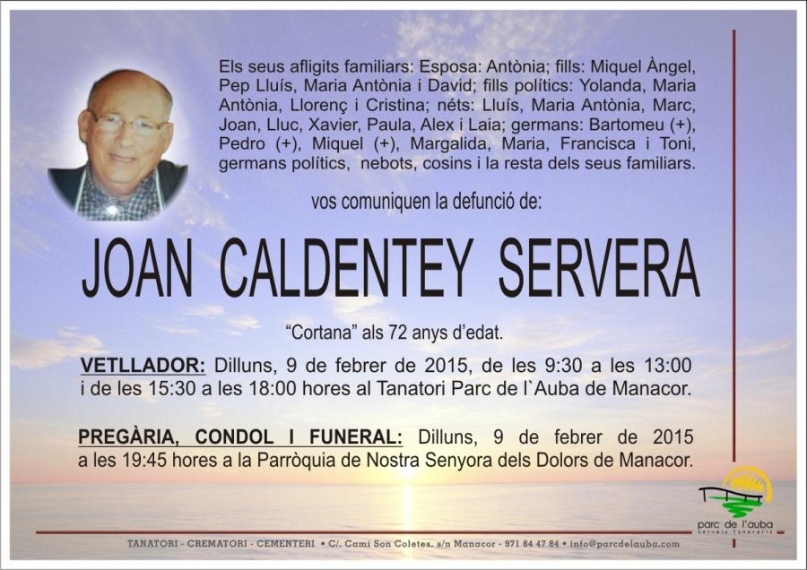 JOAN CALDENTEY  SERVERA