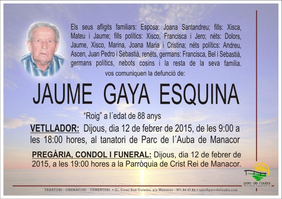 JAUME GAYA  ESQUINA