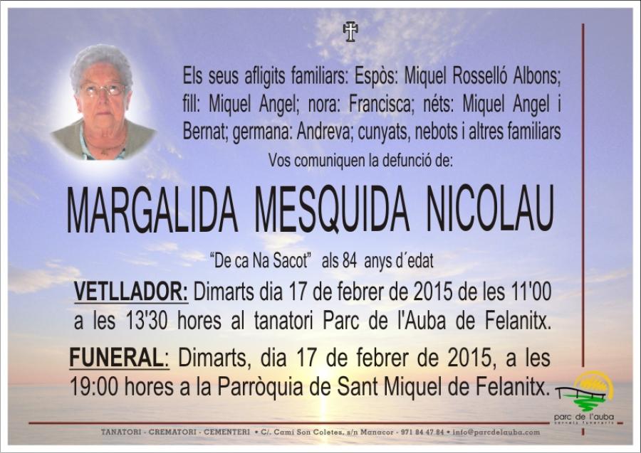 MARGARITA MESQUIDA NICOLAU