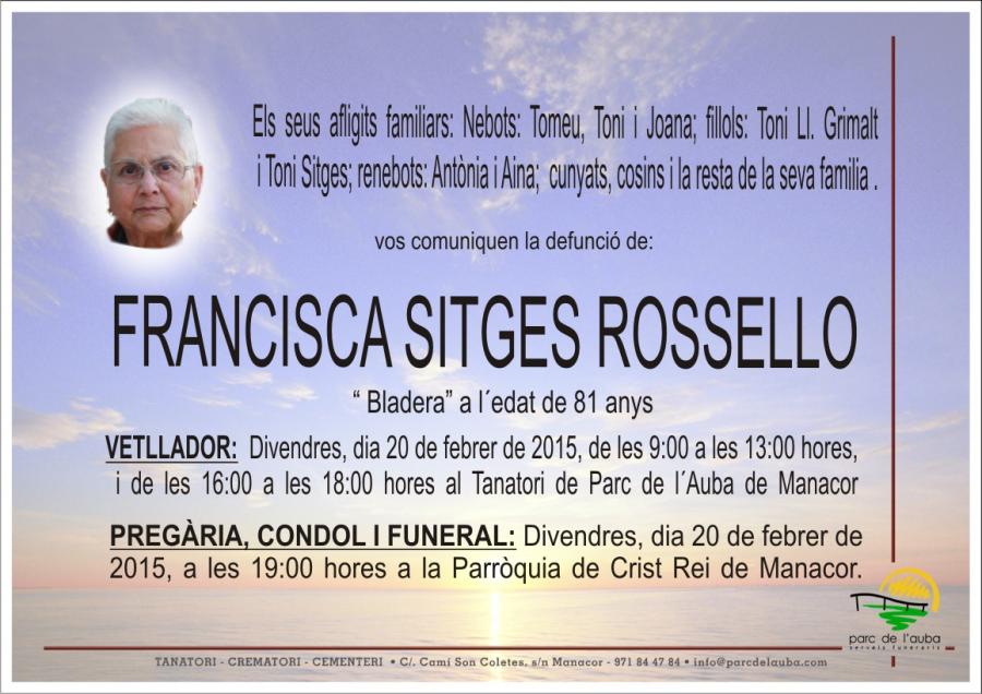 FRANCISCA SITGES ROSSELLO