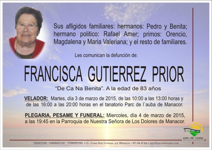 FRANCISCA GUTIERREZ  PRIOR
