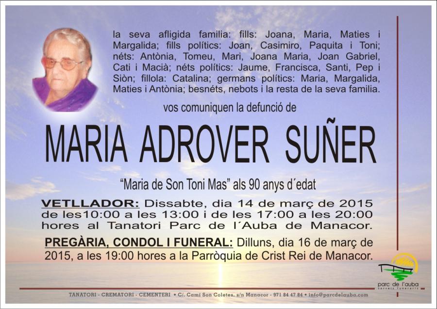 MARIA ADROVER  SUÑER