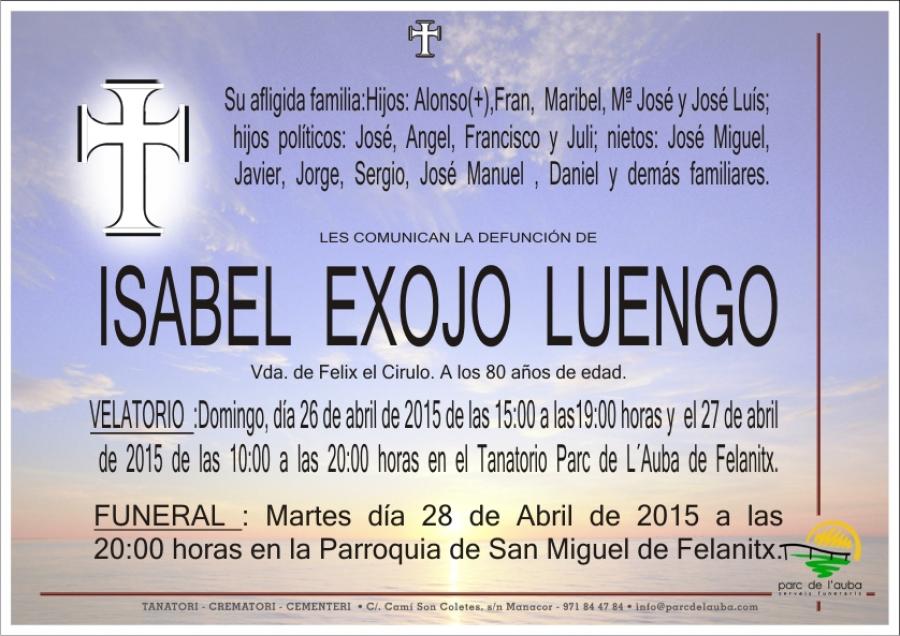 ISABEL EXOJO LUENGO