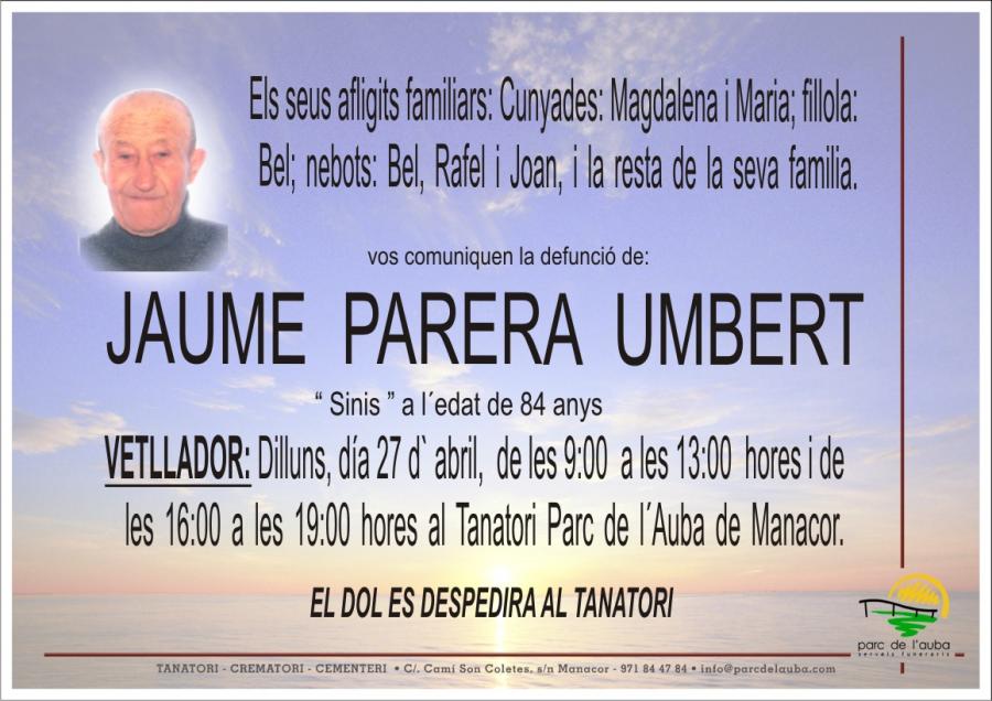 JAUME PARERA UMBERT
