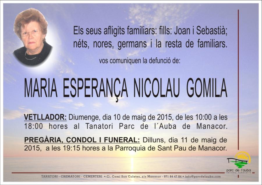 MARIA ESPERANÇA NICOLAU GOMILA