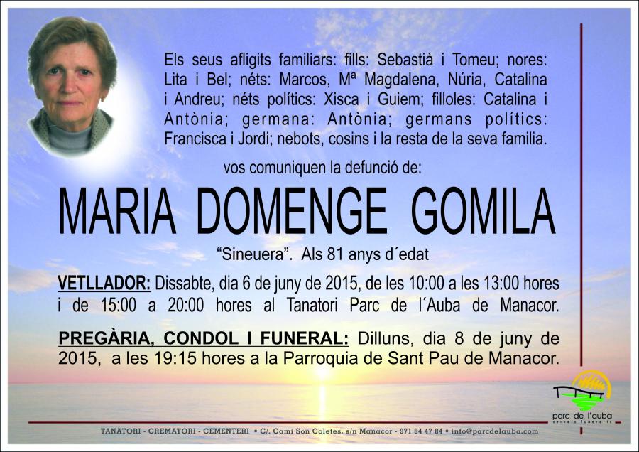 MARIA DOMENGE GOMILA