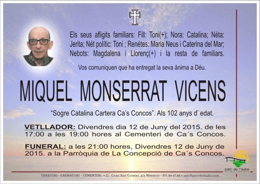 MIQUEL MONSERRAT VICENS