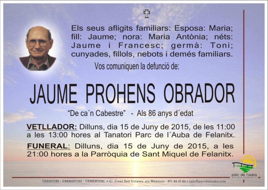 JAUME PROHENS OBRADOR