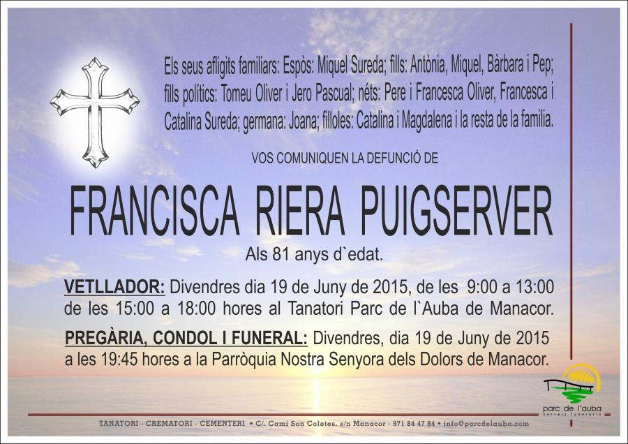 FRANCISCA RIERA PUIGSERVER