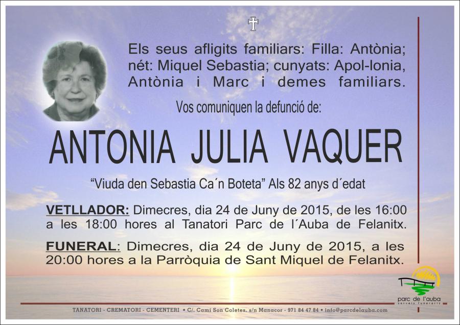 ANTONIA JULIA VAQUER