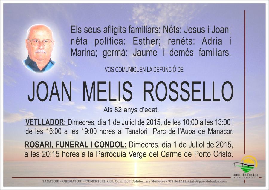 JOAN MELIS ROSSELLO