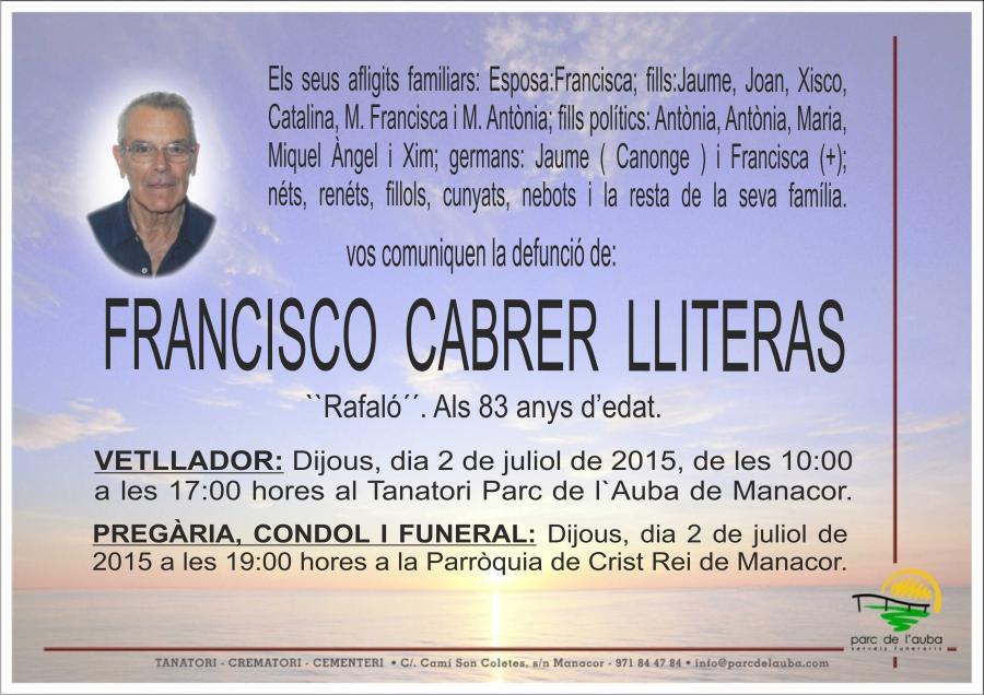 FRANCISCO CABRER LLITERAS