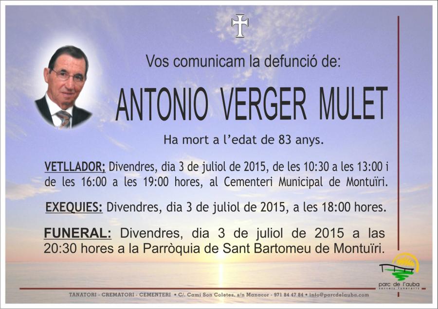 ANTONIO VERGER MULET