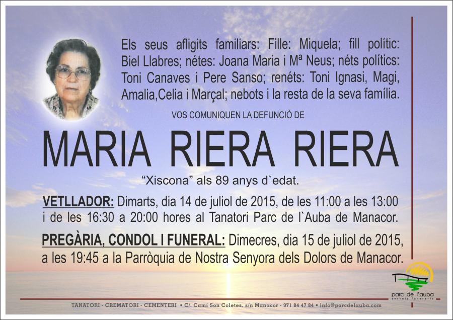 MARIA RIERA RIERA