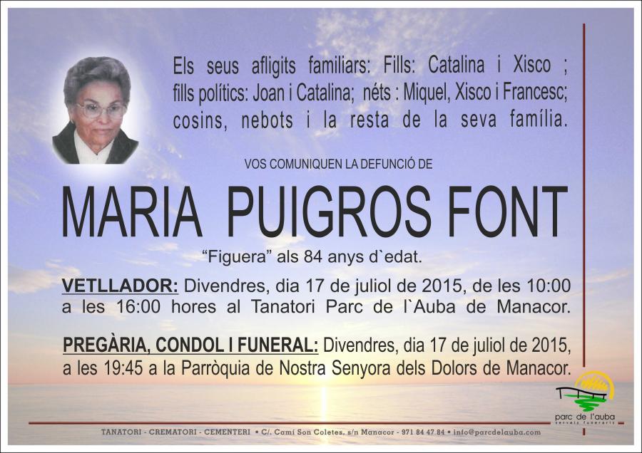 MARIA PUIGROS FONT