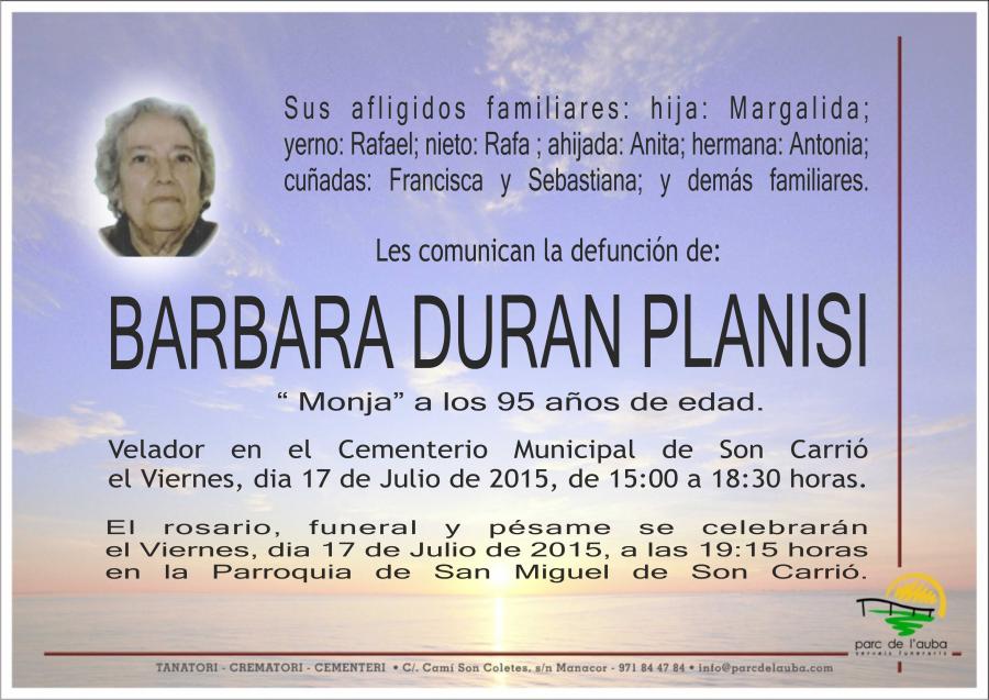 BARBARA  DURAN PLANISI