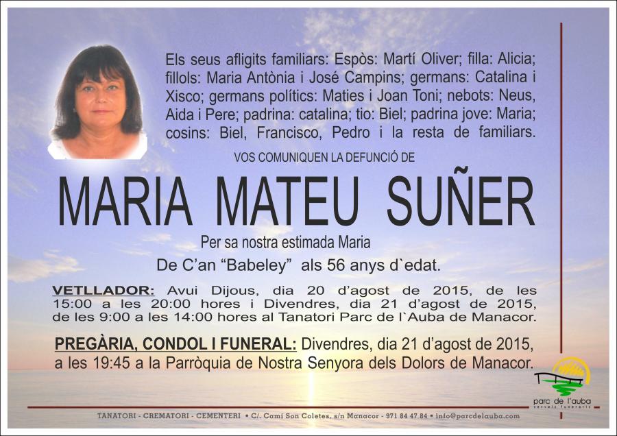 MARIA MATEU  SUÑER