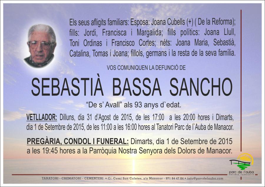 SEBASTIÀ BASSA SANCHO