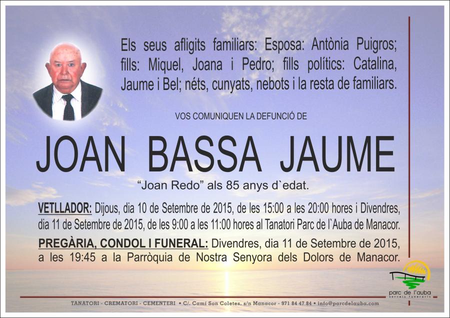 JOAN BASSA JAUME