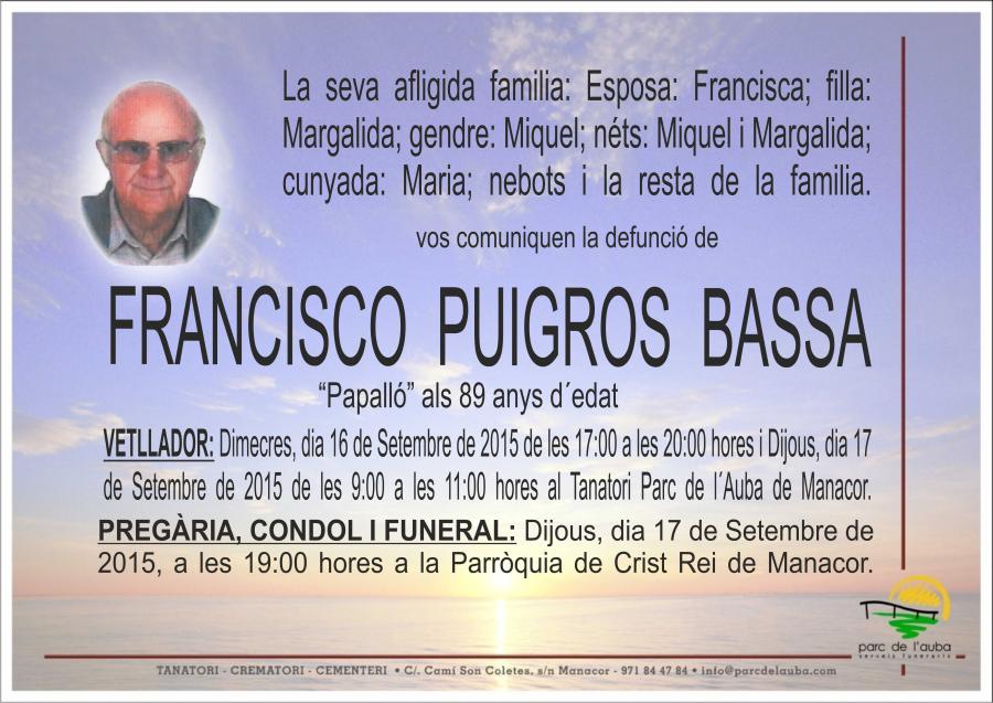 FRANCISCO PUIGROS BASSA