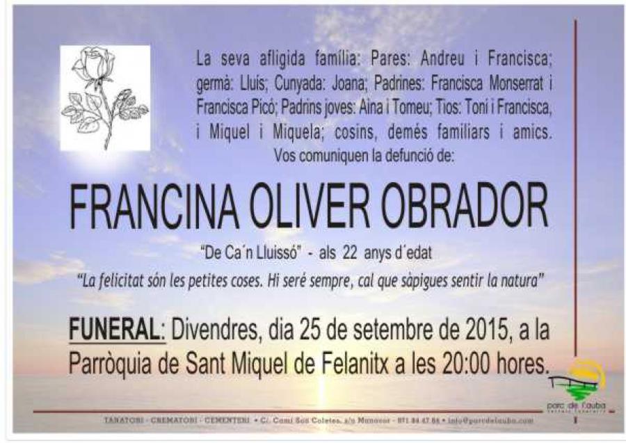 FRANCINA  OLIVER OBRADOR
