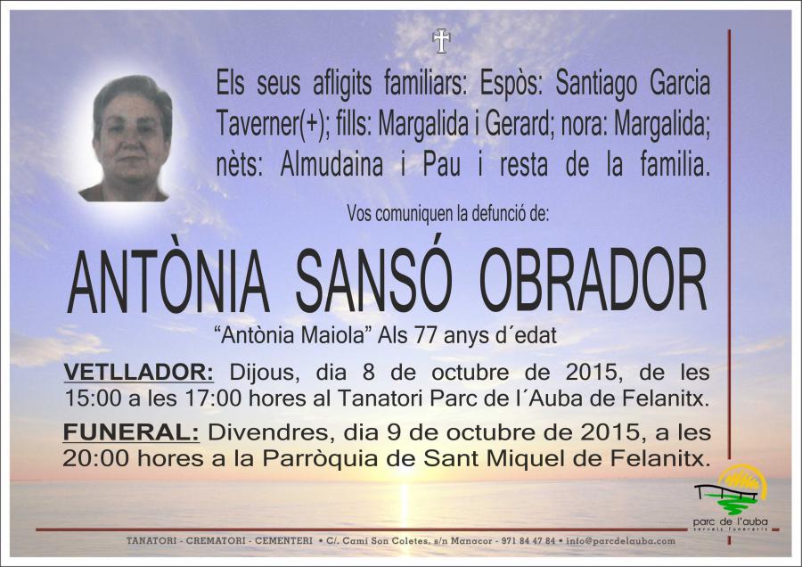ANTÃ'NIA SANSÓ OBRADOR