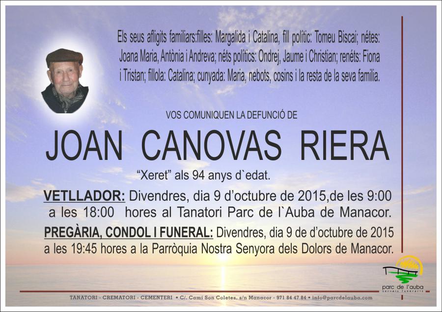 JOAN CANOVAS RIERA