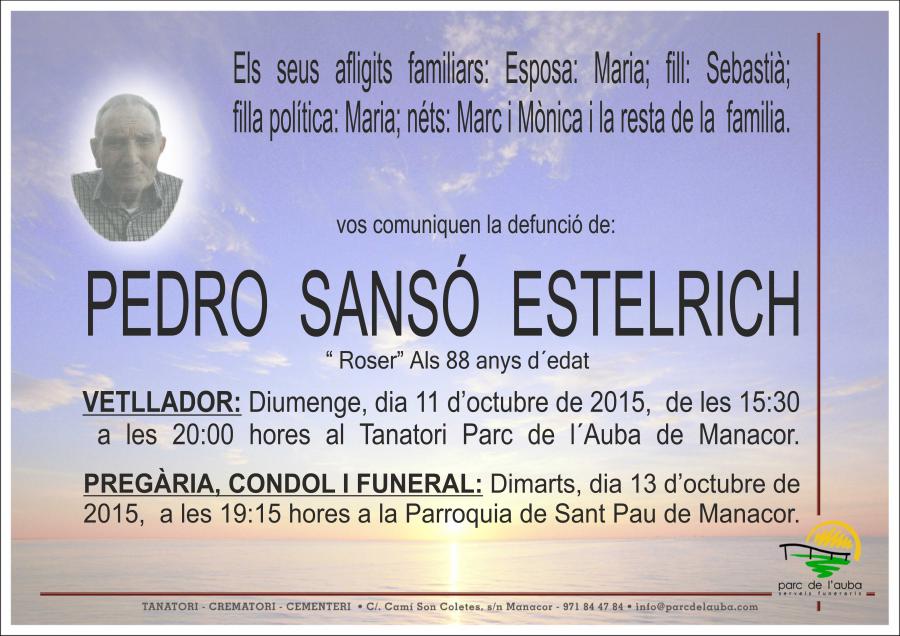 PEDRO SANSÓ ESTELRICH