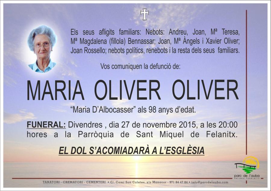 MARIA OLIVER OLIVER