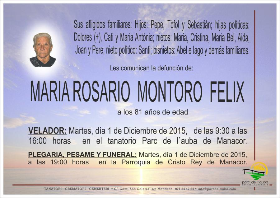 MARIA DEL ROSARIO MONTORO FELIX