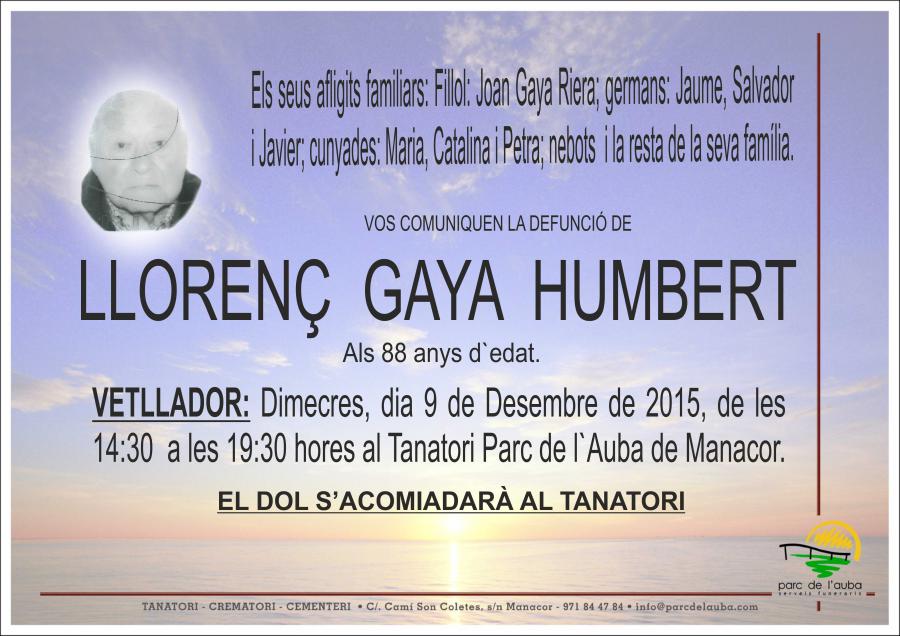 LLORENÇ GAYA HUMBERT