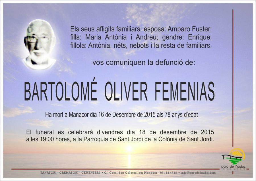 BARTOLOMÉ OLIVER FEMENIAS