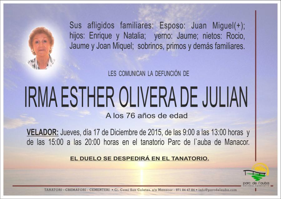 IRMA ESTHER OLIVERA DE JULIAN
