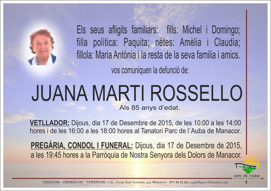 JUANA  MARTI ROSSELLO