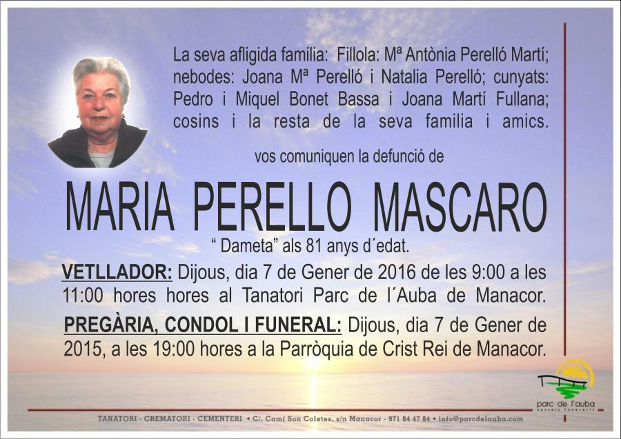 MARIA PERELLO MASCARO