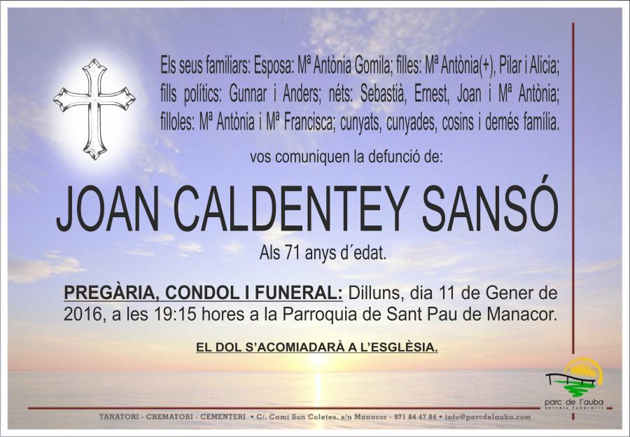 JOAN CALDENTEY SANSÓ