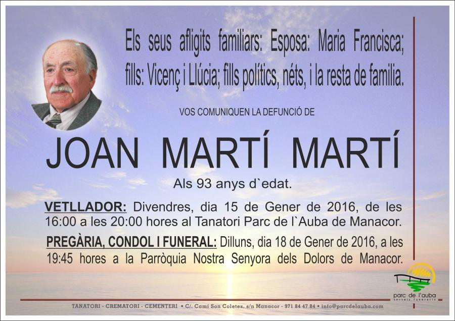 JOAN MARTÍ MARTÍ