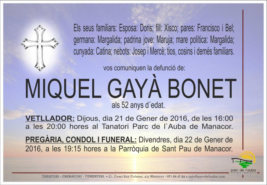 MIQUEL GAYÀ BONET