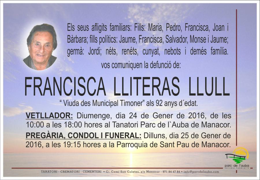 FRANCISCA LLITERAS LLULL