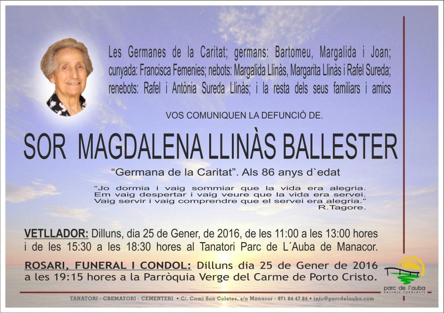 SOR MAGDALENA LLINÀS BALLESTER