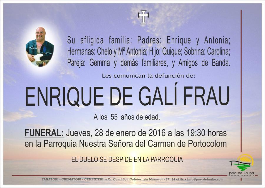 ENRIQUE DE GALÍ FRAU
