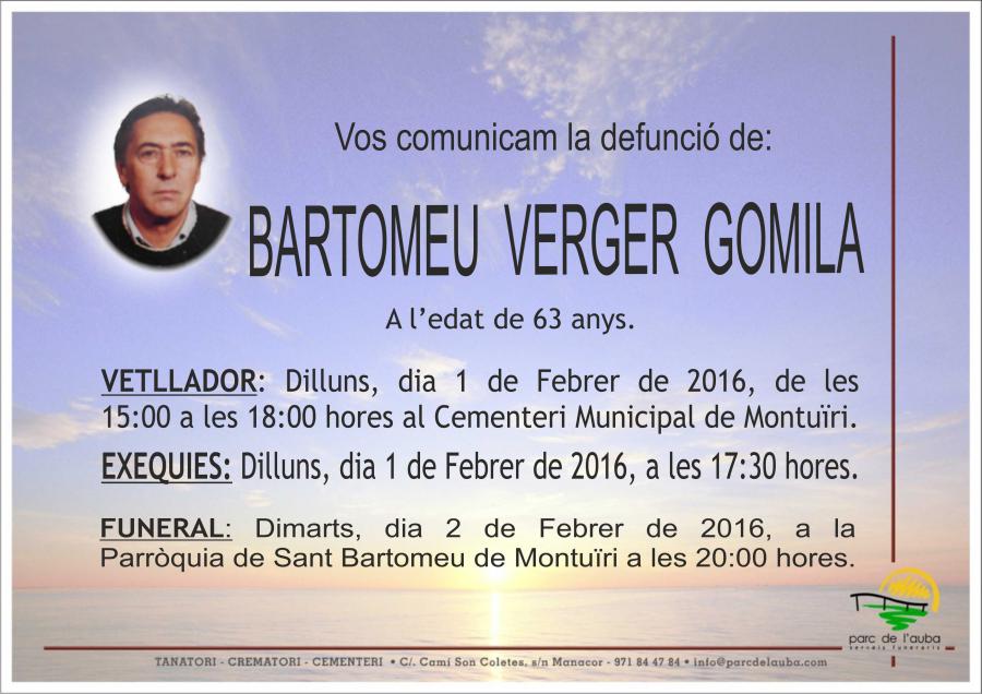 BARTOMEU  VERGER GOMILA