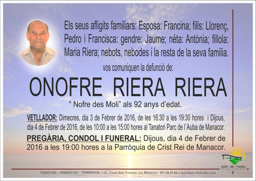 ONOFRE RIERA RIERA