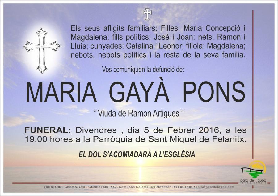 MARIA GAYÀ PONS