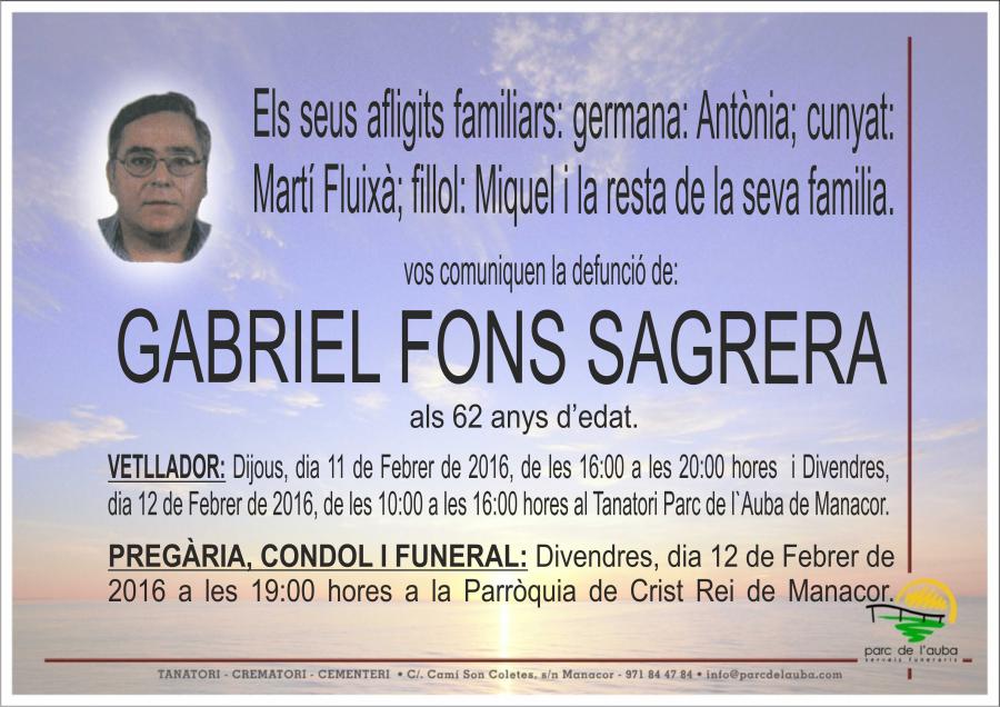 GABRIEL FONS SAGRERA